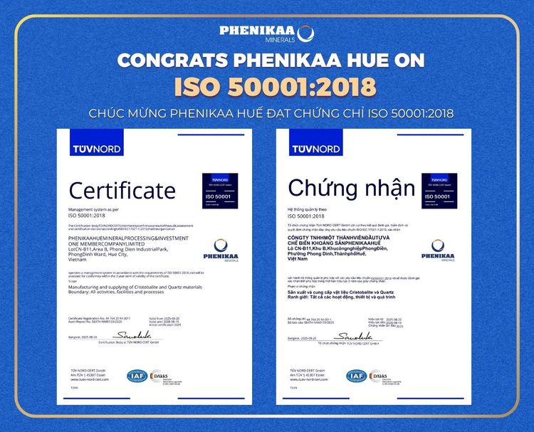 Chúc mừng Phenikaa Huế đạt chứng nhận ISO 50001-2018